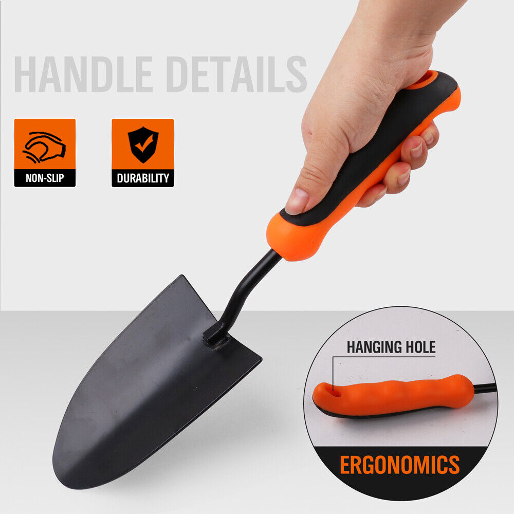 Durable HORUSDY 13'' Garden Trowel, Rust-proof Metal Hand Shovel with Ergonomic Plastic Handle for Efficient Transplanting and Digging in Gardens
