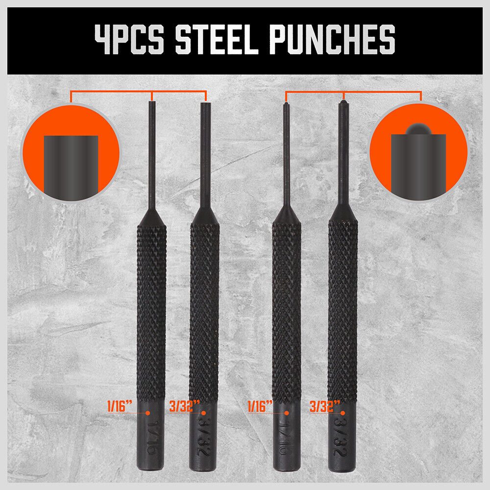 Versatile 22-Piece Hammer and Punch Set with Copper, Plastic, and Brass Heads