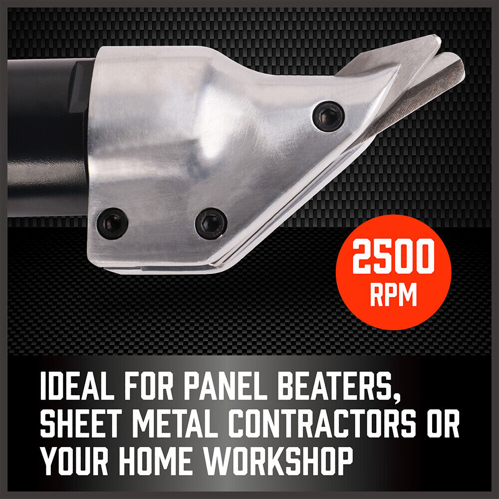 HORUSDY Professional Air Metal Shears for Cutting Steel and Aluminium Sheets, featuring a 90° Cutting Angle, 2500 rpm Speed, and Ergonomic Design