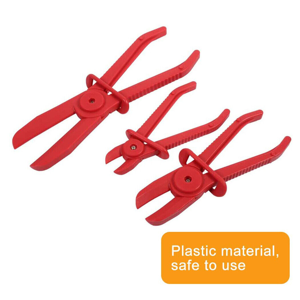 Nylon Hose Clamp Pliers Kit for Brake and Fuel Lines, Heater and Radiator Hoses with Non-Conductive, Hi-Visibility Design