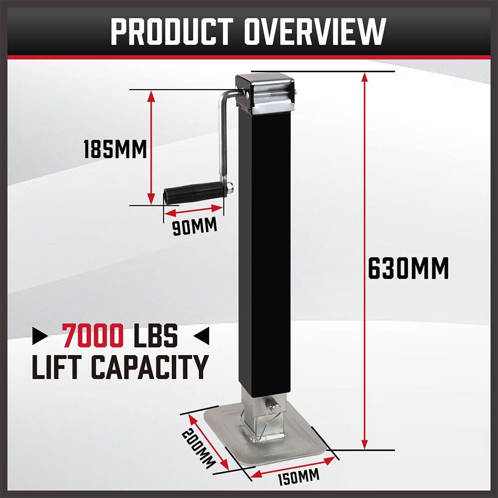 HORUSDY 7000lbs Capacity Trailer Jack Stand with Side-Wind Handle and Drop Leg Extension for Caravans