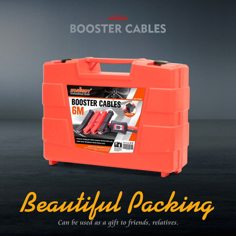 Reliable 1200A Jumper Leads with Surge Protection and Intelli-Check for 4-8-cylinder vehicles.