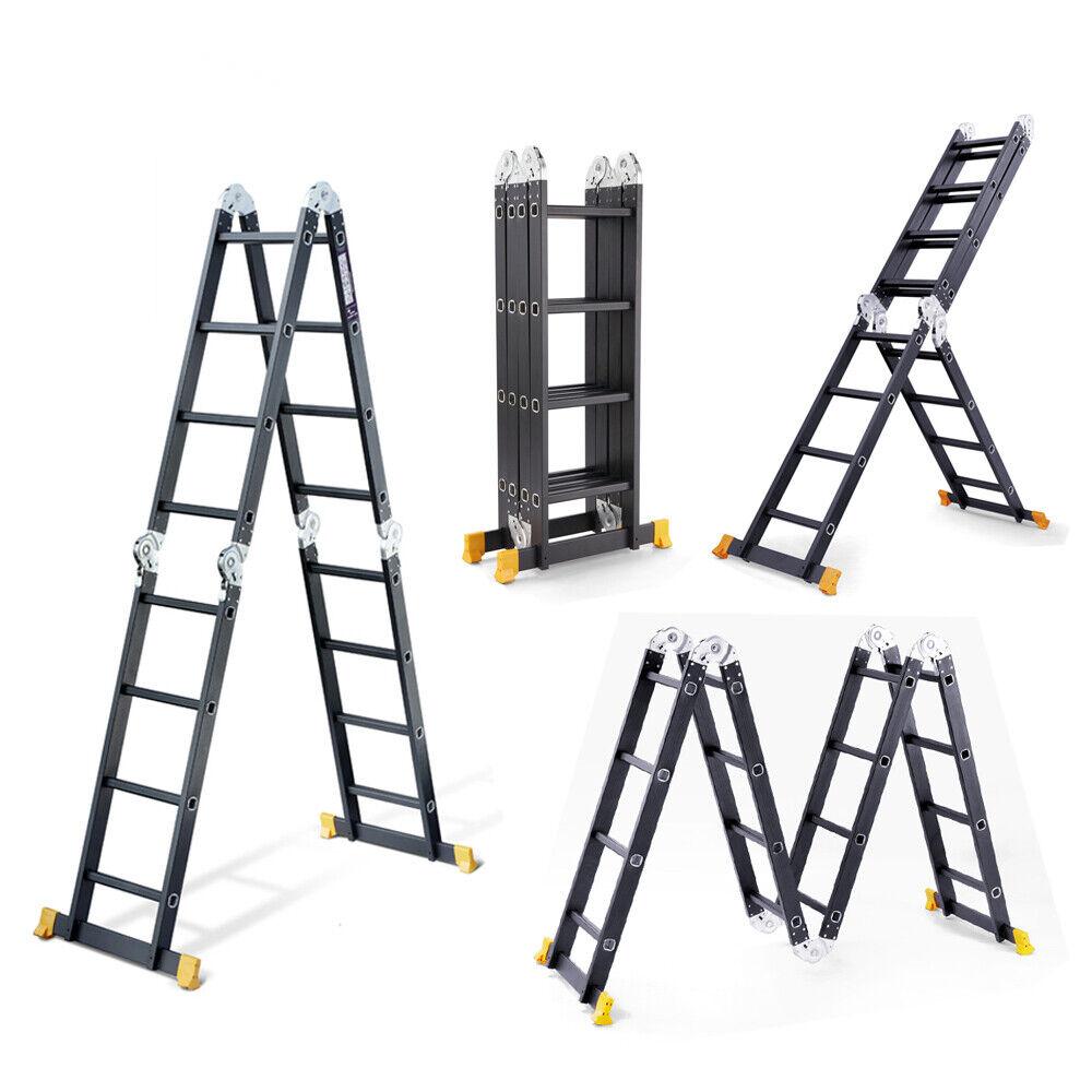 Aluminum Folding Step Ladder with Sturdy Frame and Secure Locking