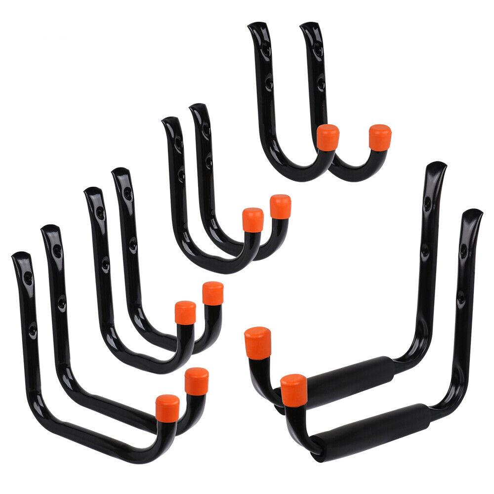 Set of 10 Heavy Duty Steel Wall Mount Hooks in Various Sizes for Garage and Utility Storage
