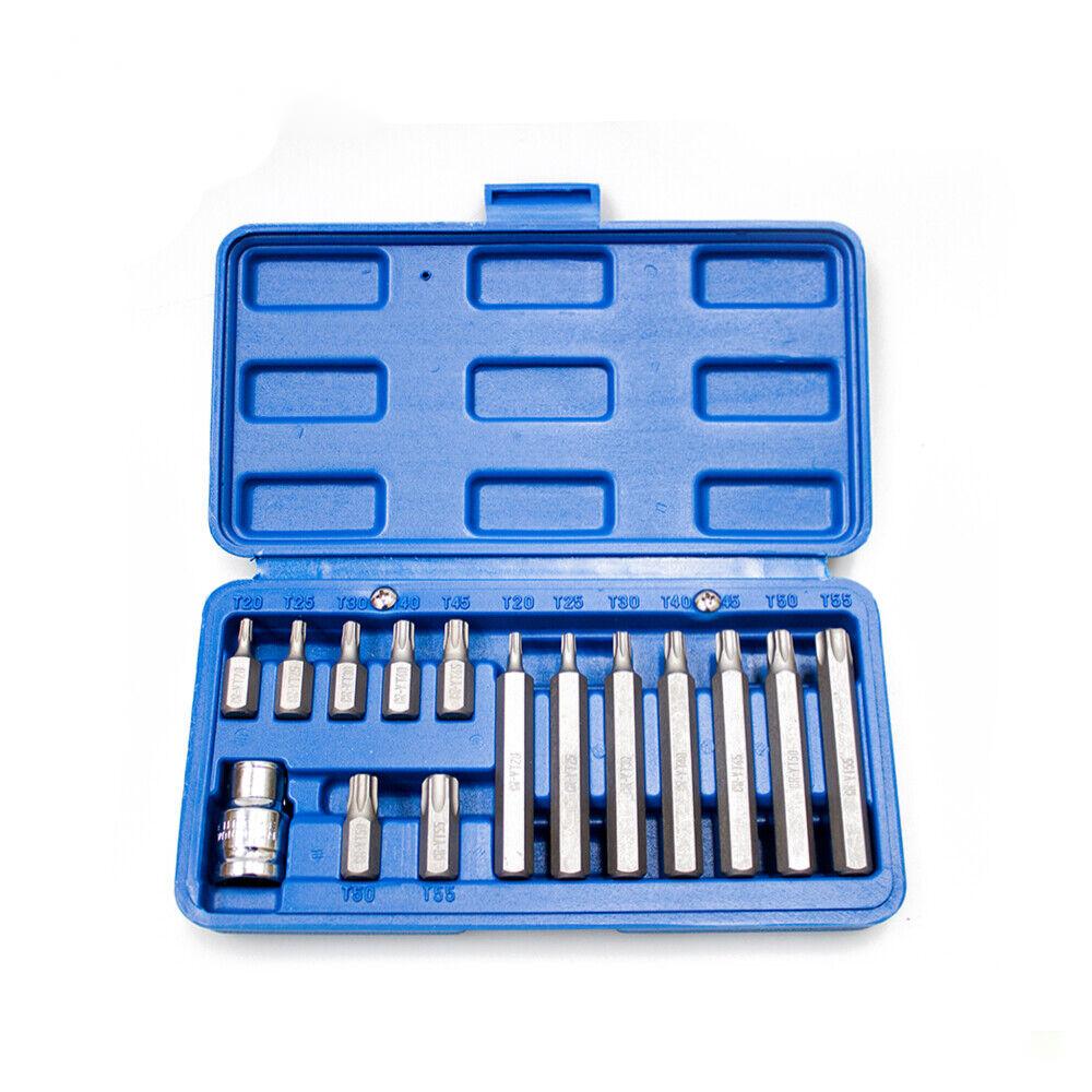 Complete 15-Piece Torx Bit Set with Long and Short Bits, 1/2" Drive CR-V, in Durable Storage Case