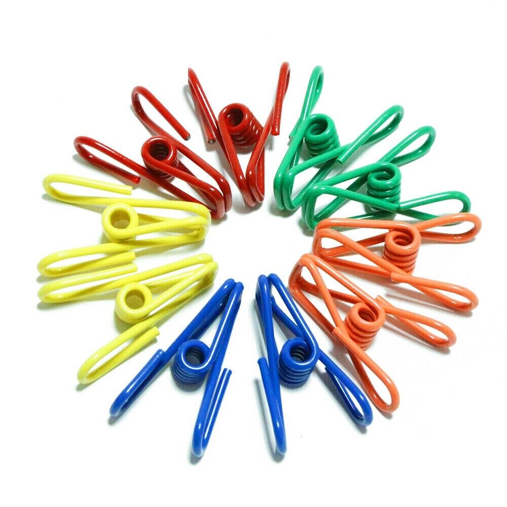 Set of 10 Durable Steel Clips, Multi-Use Spring Clamps for Hanging Clothes and Organizing Documents