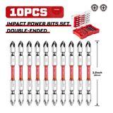 10-piece double-ended PH2 impact power bit set featuring magnetic S2 steel bits with dual torsion zones, HRC63 hardness, anti-cam-out design and storage case, available in 2.5 inch, 3.2 inch and 4.5 inch lengths for impact drivers and drills.