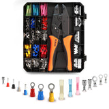 ELEAD ratcheting wire crimping tool kit with interchangeable jaws and terminal connectors assortment for electrical wiring repair