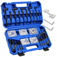 175-piece SAE thread repair kit with HSS drill bits, taps, wire thread inserts, installation tools and 1/4 to 1/2 inch thread sizes