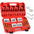 175-piece metric thread repair kit with M5 to M12 wire thread inserts, HSS drill bits, taps and installation tools