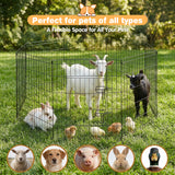 8 panel metal dog playpen 30 inch foldable pet exercise pen heavy duty puppy fence indoor outdoor with door double latch black