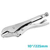 straight jaw locking pliers available in 7-inch and 10-inch sizes with adjustable tension screw, quick-release trigger and Cr-Mo steel jaws