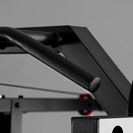multi-function power cage power rack with cable crossover, lat pulldown, low row station and gym attachments for home strength training