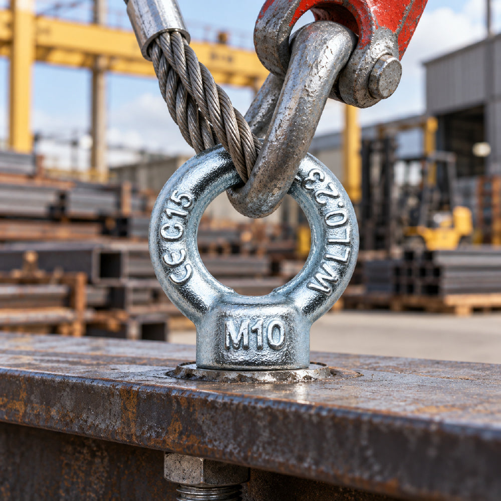 Metric lifting eye nut M8-M24 threaded rigging eye bolt nut for lifting, hoisting, machinery and industrial applications