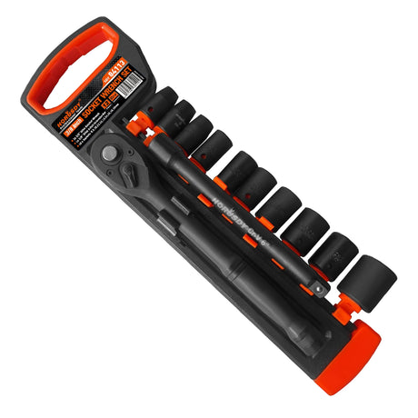 12-Piece 3/8 Inch Drive Ratchet Socket Wrench Set with Metric Sockets 8mm-18mm, 72 Tooth Quick Release Ratchet and 6 Inch Extension Bar