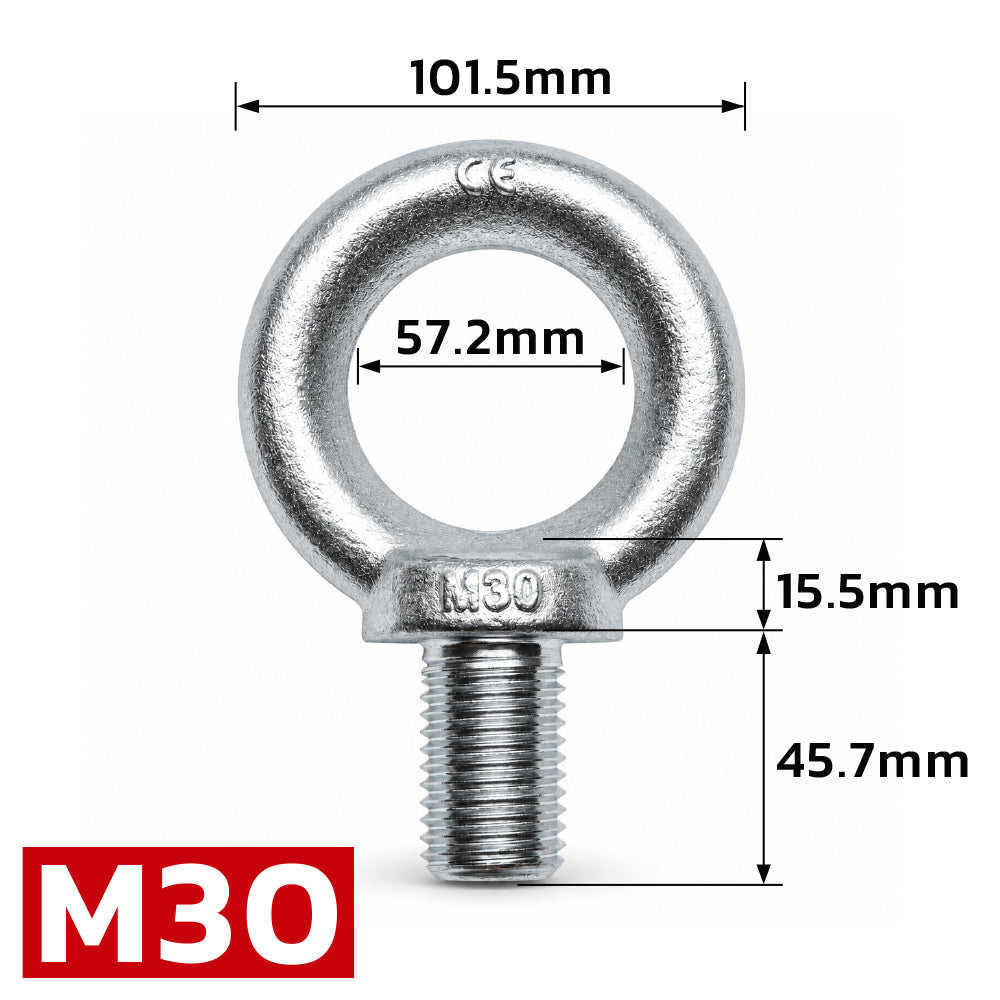 metric lifting eye bolt M8-M42 heavy duty threaded eye bolt for rigging, lifting, machinery, construction and industrial applications