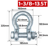 heavy duty bolt type bow shackle 0.5T-25T with nut and cotter pin for lifting, rigging, towing and industrial applications