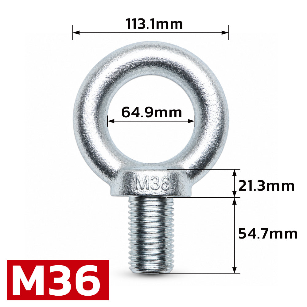 metric lifting eye bolt M8-M42 heavy duty threaded eye bolt for rigging, lifting, machinery, construction and industrial applications