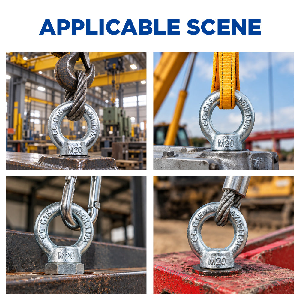 Metric lifting eye nut M8-M24 threaded rigging eye bolt nut for lifting, hoisting, machinery and industrial applications