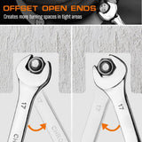 15-Piece Metric Combination Spanner Set, CRV Silver, Chrome Vanadium Steel, Heat Treated, Nickel Chrome Plated, Sizes 8-22mm