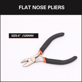 HORUSDY 5PCS mini pliers set including long nose pliers, bent nose pliers, flat nose pliers and end cutting pliers for jewelry making electronics repair DIY precision work