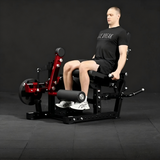 plate loaded leg extension and curl machine adjustable home gym equipment with backrest, ratio system, leg workout trainer