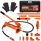 6 ton hydraulic porta power kit 16 piece auto body frame repair tool set with pump extension tubes spreader and carrying case