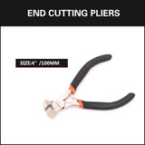 HORUSDY 5PCS mini pliers set including long nose pliers, bent nose pliers, flat nose pliers and end cutting pliers for jewelry making electronics repair DIY precision work