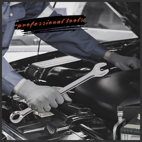 15-Piece Metric Combination Spanner Set, CRV Silver, Chrome Vanadium Steel, Heat Treated, Nickel Chrome Plated, Sizes 8-22mm