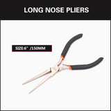 HORUSDY 5PCS mini pliers set including long nose pliers, bent nose pliers, flat nose pliers and end cutting pliers for jewelry making electronics repair DIY precision work