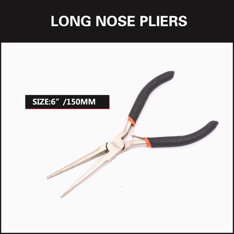 HORUSDY 5PCS mini pliers set including long nose pliers, bent nose pliers, flat nose pliers and end cutting pliers for jewelry making electronics repair DIY precision work