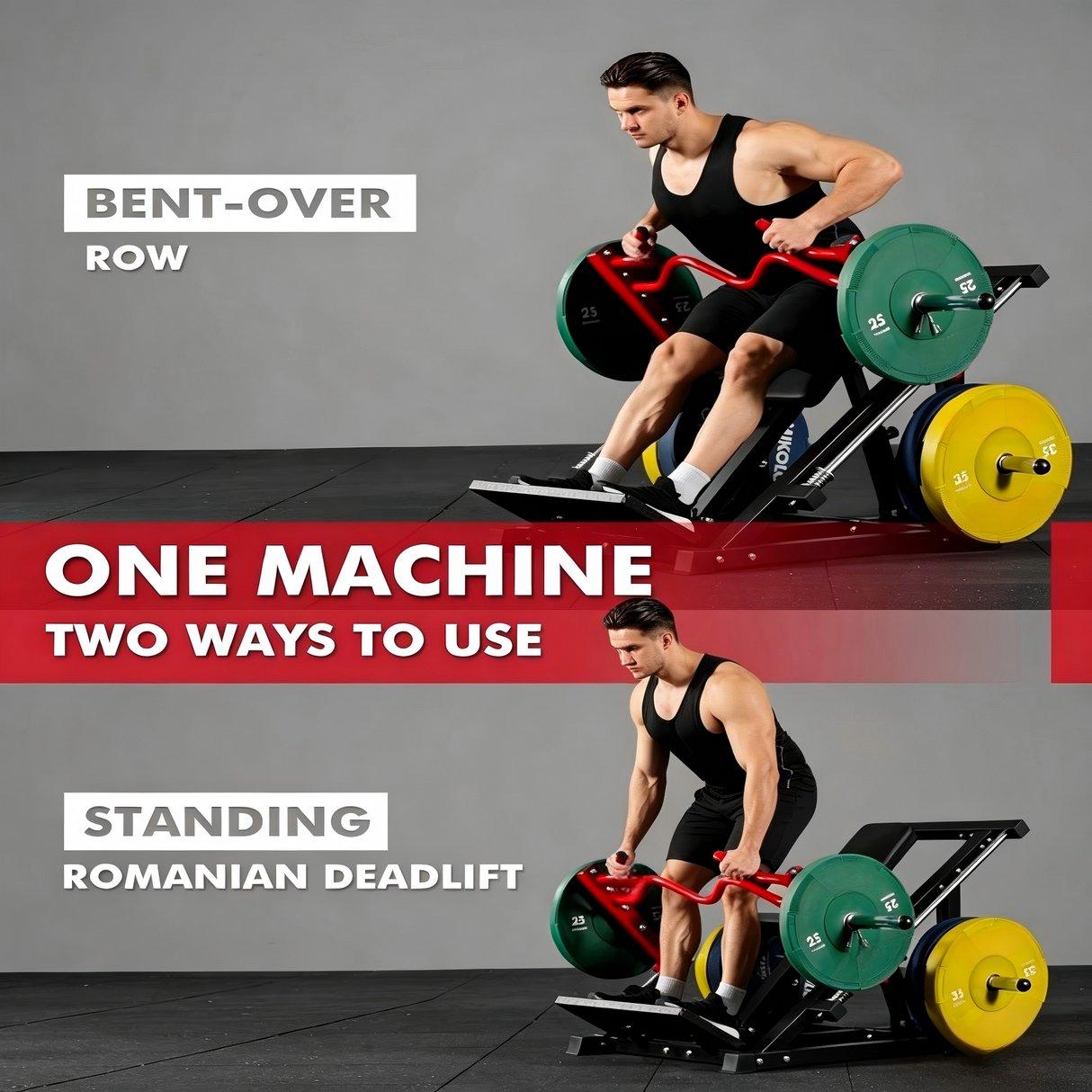 plate loaded linear row machine seated row trainer with adjustable backrest multi grip handles home gym back workout equipment
