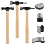 7 Piece Car Body Repair Hammer & Dolly Kit Auto Panel Beating Dent Roller Auto