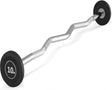 150LB fixed EZ curl barbell set with 10, 20, 30, 40 and 50 lb pre-assembled PVC coated weighted bars for home gym strength training
