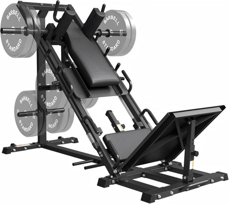 leg press hack squat machine combo 45 degree home gym equipment with bearing system adjustable safety stops heavy duty steel frame 900lbs capacity