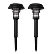 2 pack solar insect killer lamp outdoor bug zapper garden stake light with dual lighting and mosquito killing modes