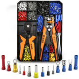 ELEAD ferrule crimping tool kit with wire stripper, ferrule terminals assortment and electrical connectors for wiring repair