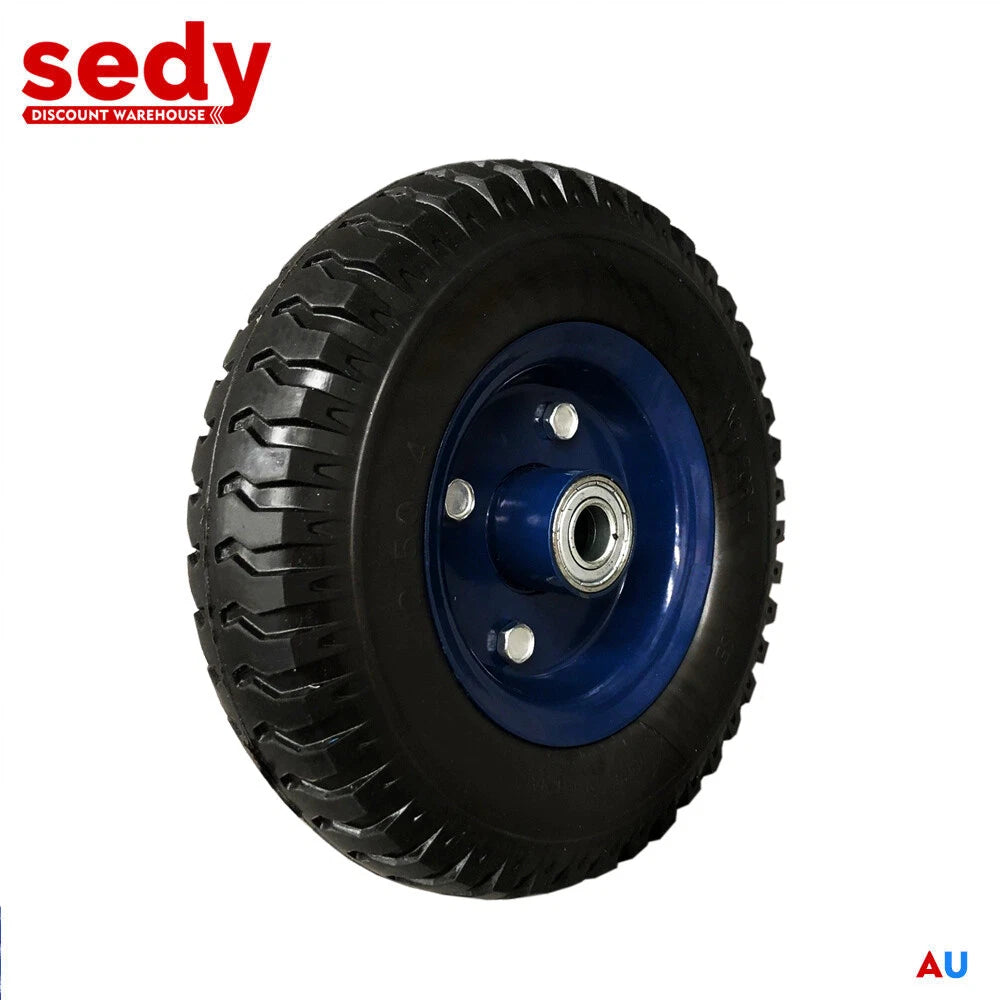 8 inch solid puncture proof trolley wheel 2.50-4 with 19mm double hub, heavy-duty hand cart and wheelbarrow replacement wheel