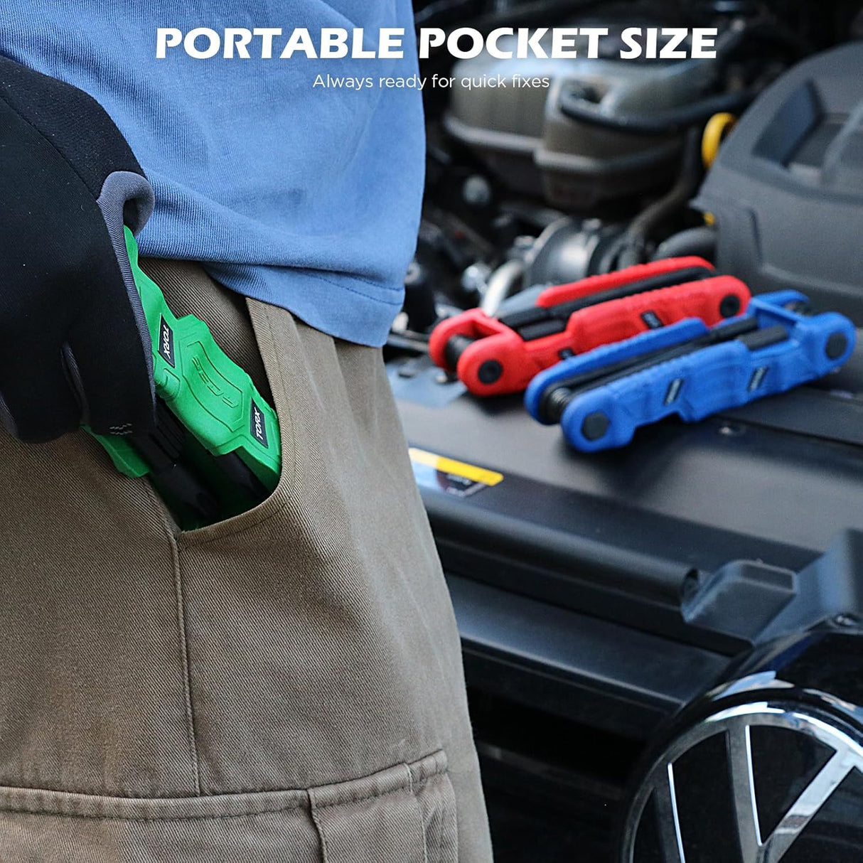 SEDY 11PCS Folding Torx Key Set with S2 Steel Construction, Ergonomic Handle, and Portable Folding Design for Auto, Bike, and DIY Repair