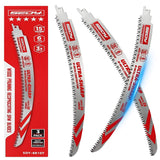 3-pack 15 inch 6 TPI curved pruning reciprocating saw blades for tree trimming, branches, green wood and wood cutting