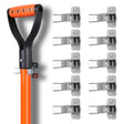 10 Pack Metal Bulldog Clamps, Spring Loaded Wall Mounted Broom and Mop Holder Clips for Garage and Garden Tool Storage