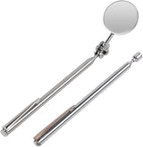 telescoping inspection mirror and magnetic pickup tool set with 360-degree swivel mirror for automotive repair, mechanic work and hard-to-reach spaces