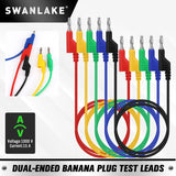 1.07m 4mm banana plug test lead set with flexible silicone wires for multimeter and circuit testing – 1000V 15A rated professional tool.