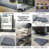 heavy duty rubber curb ramp for driveway sidewalk garage and vehicle access with anti slip surface