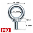 metric lifting eye bolt M8-M42 heavy duty threaded eye bolt for rigging, lifting, machinery, construction and industrial applications