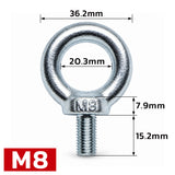 metric lifting eye bolt M8-M42 heavy duty threaded eye bolt for rigging, lifting, machinery, construction and industrial applications