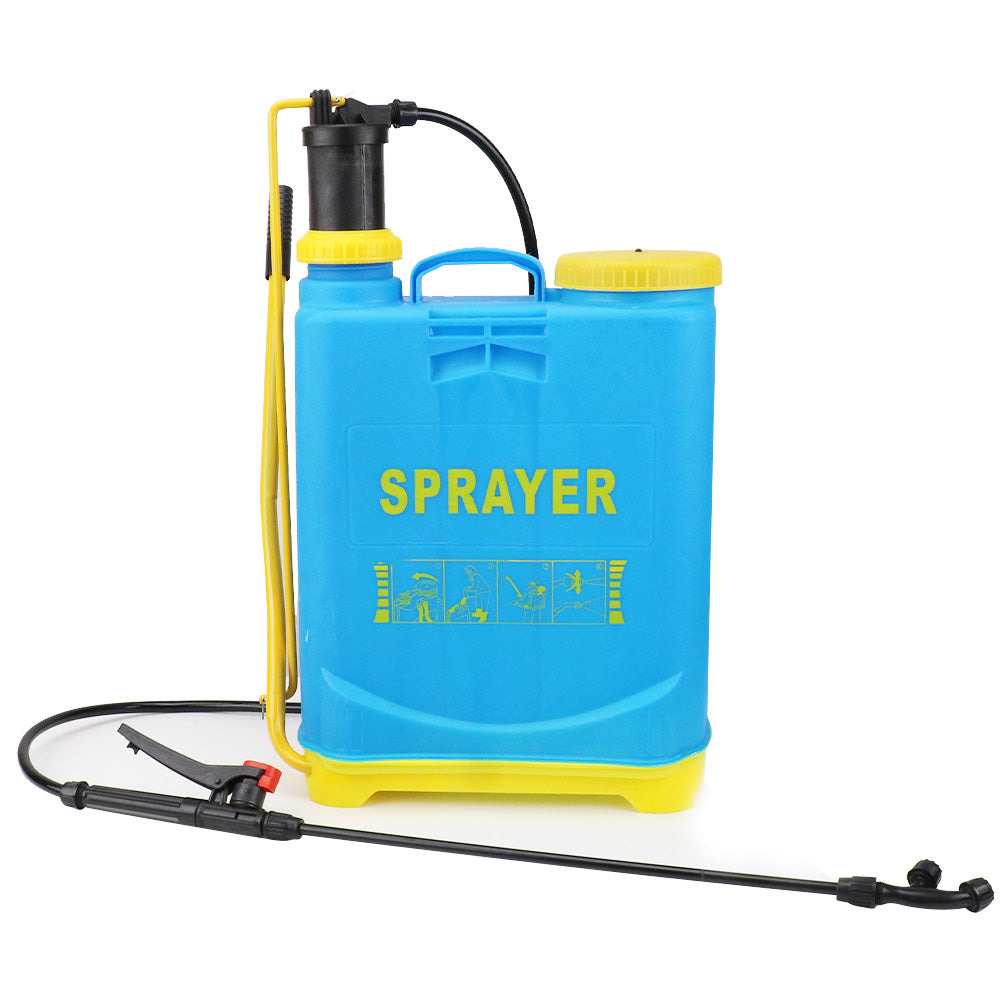 16L backpack garden sprayer with hand pump, adjustable nozzle and hose for weed and pest control