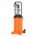 12L pneumatic high pressure grease injector with air pump, pressure gauge, wheels and 4m hose
