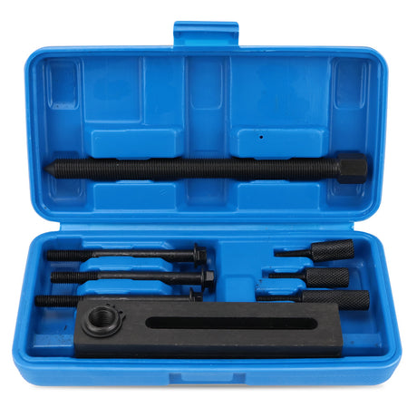 10-piece motorcycle crankshaft separator and splitter tool kit for engine repair, includes bolts and plate in blue blow-moulded case