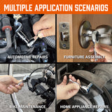 2-in-1 1/4 inch drive mini ratchet wrench with 90-tooth 4-degree swing, magnetic bit driver and 1/4 to 3/8 socket adapter
